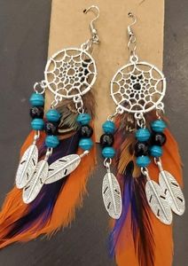 Large dream catcher earrings